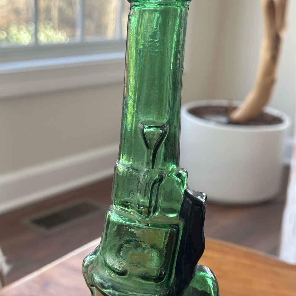 Vintage Green Glass with Black (painted?) accents. - Picture 4 of 8
